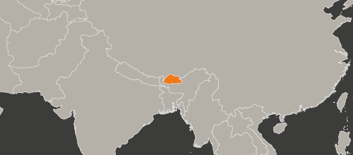 mapa kraju Bhutan