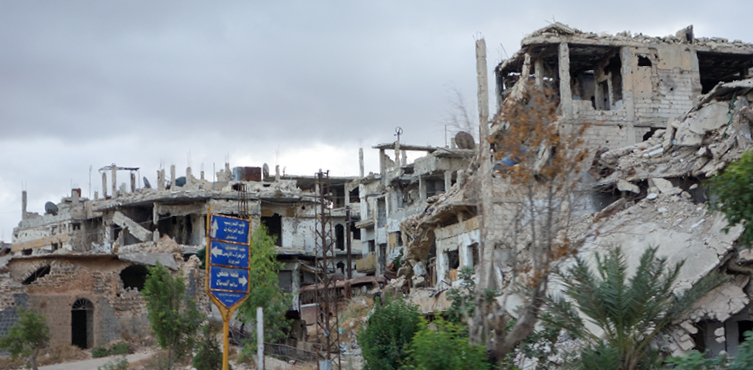 Zdjęcie: Zniszczona dzielnica w Homs